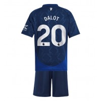 Camiseta Manchester United Diogo Dalot #20 Visitante Equipación para niños 2024-25 manga corta (+ pantalones cortos)